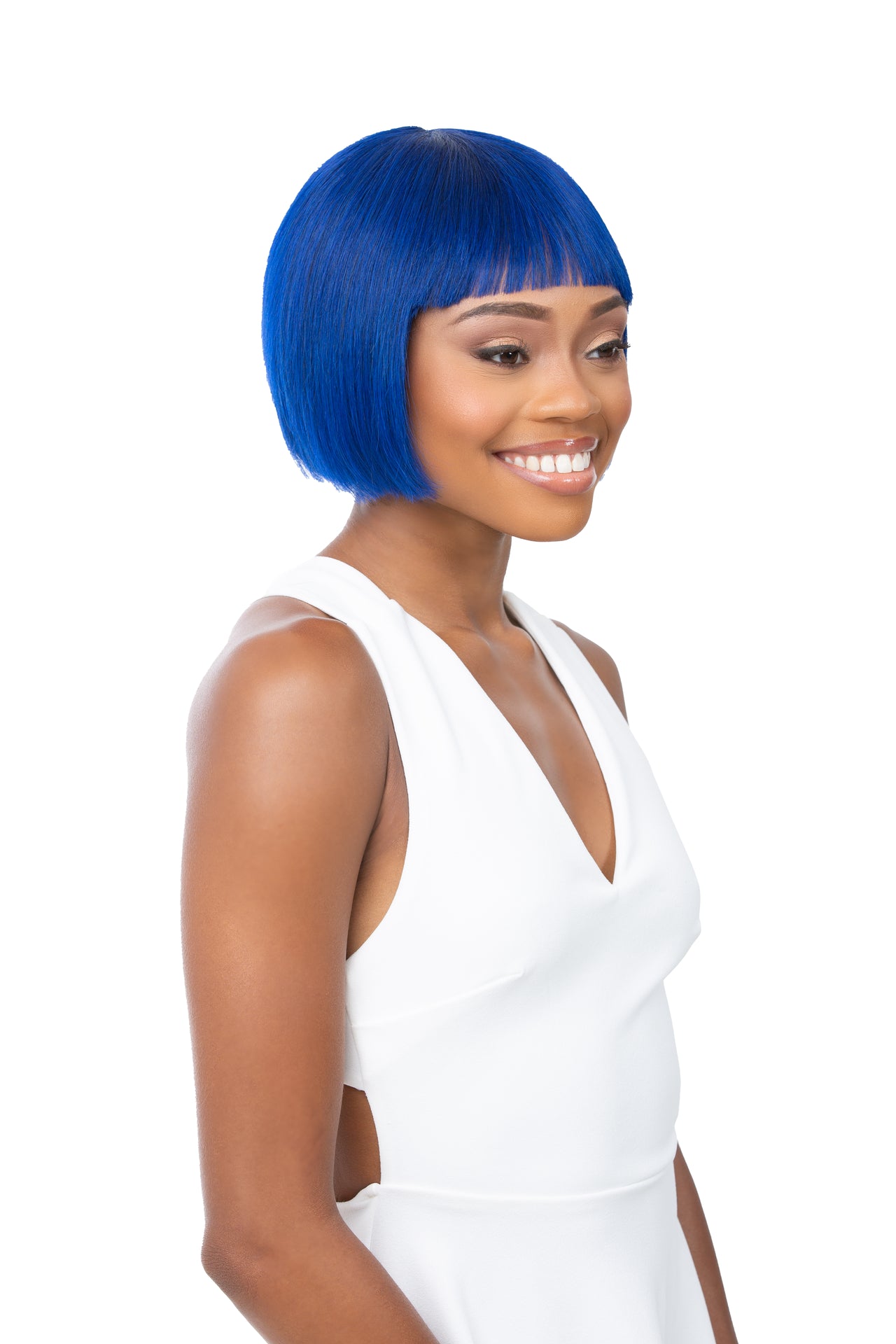 Its a Wig 100% Human Hair Wig HH Bob w/ Bang 8"