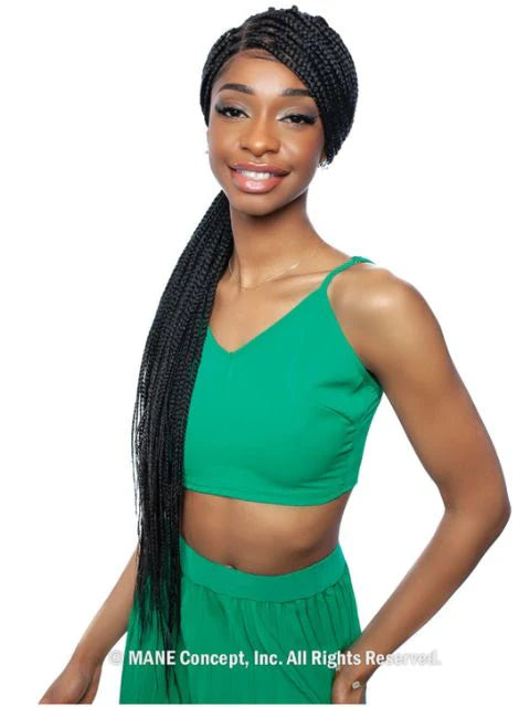 Mane Concept Whole Lace Square Feed in Braid Lace Front Wig 38" RCHB214