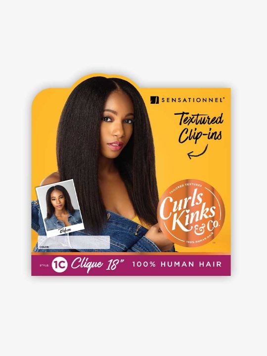 Sensationnel Curls Kinks & Co 100% Human Hair 9PC Textured Clip-ins 1C Clique - Elevate Styles