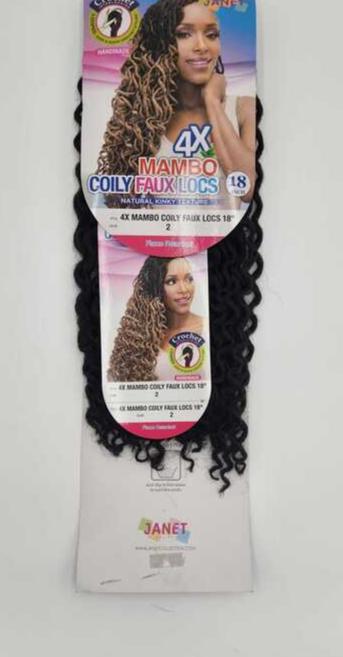 Janet Collection 4x Mambo Coily Faux Locs 18"