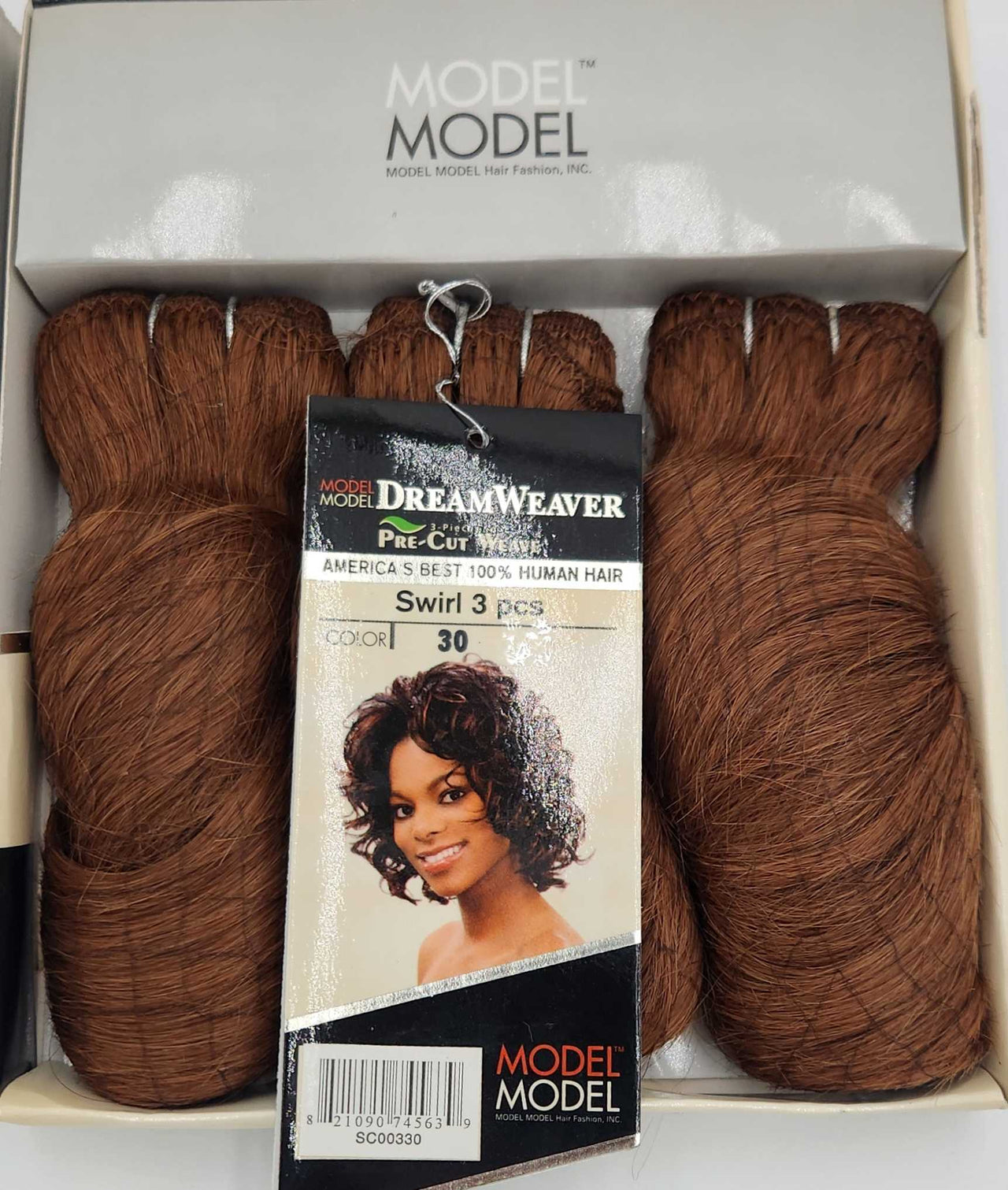 Model Model Dream Weaver Pre-Cut Weave Human Hair Swirl 3 Pcs