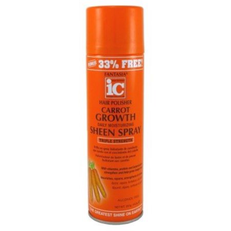 Fantasia IC Hair Polisher Carrot Growth Sheen Spray – Triple Strength, 14 oz