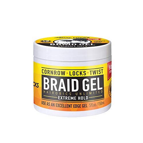 Hairobics Unlimited Braid Gel – Extreme Hold for Cornrows, Locks & Twists, 5 fl oz