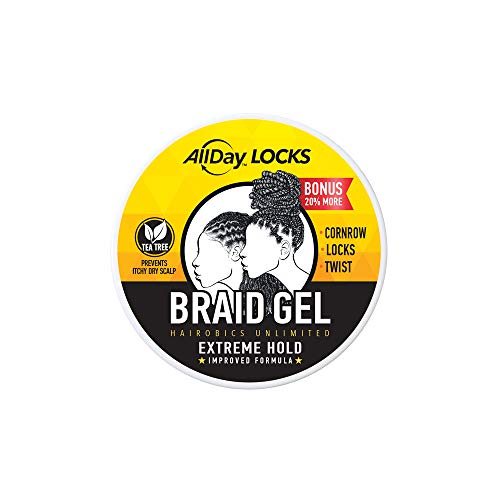 Hairobics Unlimited Braid Gel – Extreme Hold for Cornrows, Locks & Twists, 5 fl oz