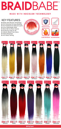 Thumbnail for Outre Synthetic Pre Stretched Braid Babe Single OMBRE 54