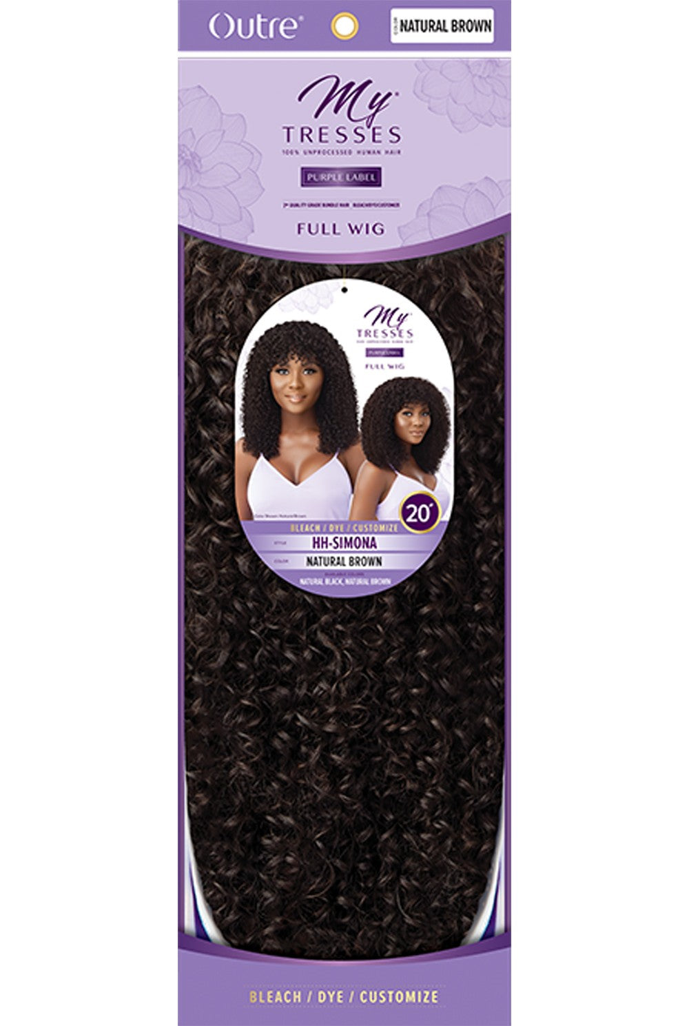 Outre My Tresses Purple Label 100% Unprocessed Human Hair Full Cap Wig Simona - Elevate Styles