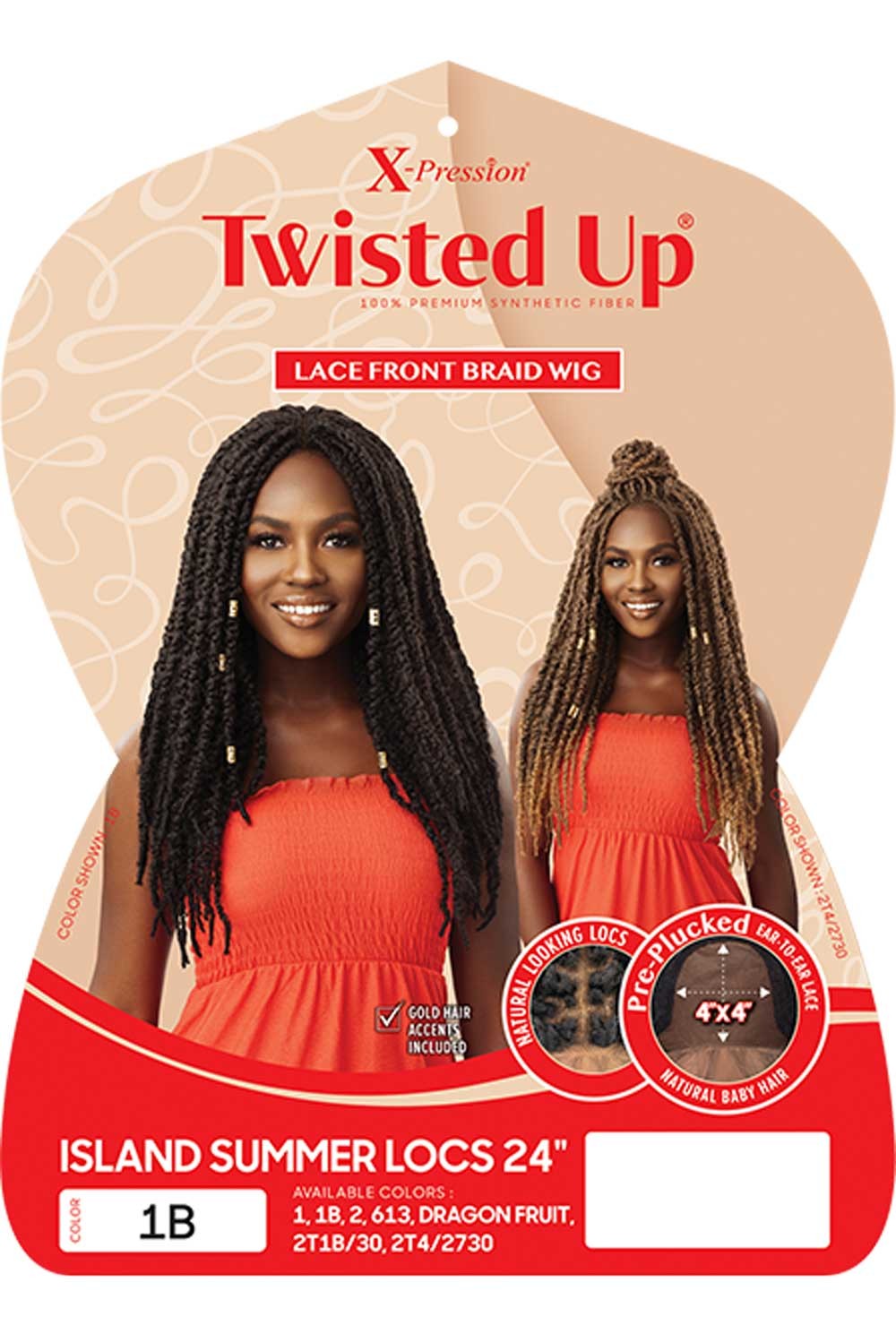 Outre X-Pression 4x4 Pre-plucked Braid Lace Front Wig Island Summer Locs 24" - Elevate Styles