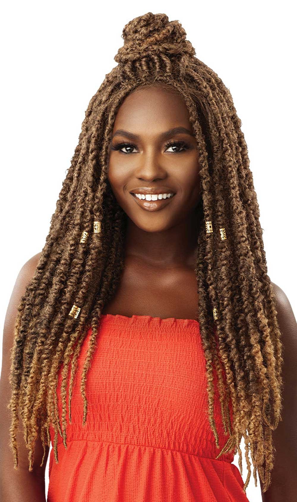 Outre X-Pression 4x4 Pre-plucked Braid Lace Front Wig Island Summer Locs 24" - Elevate Styles