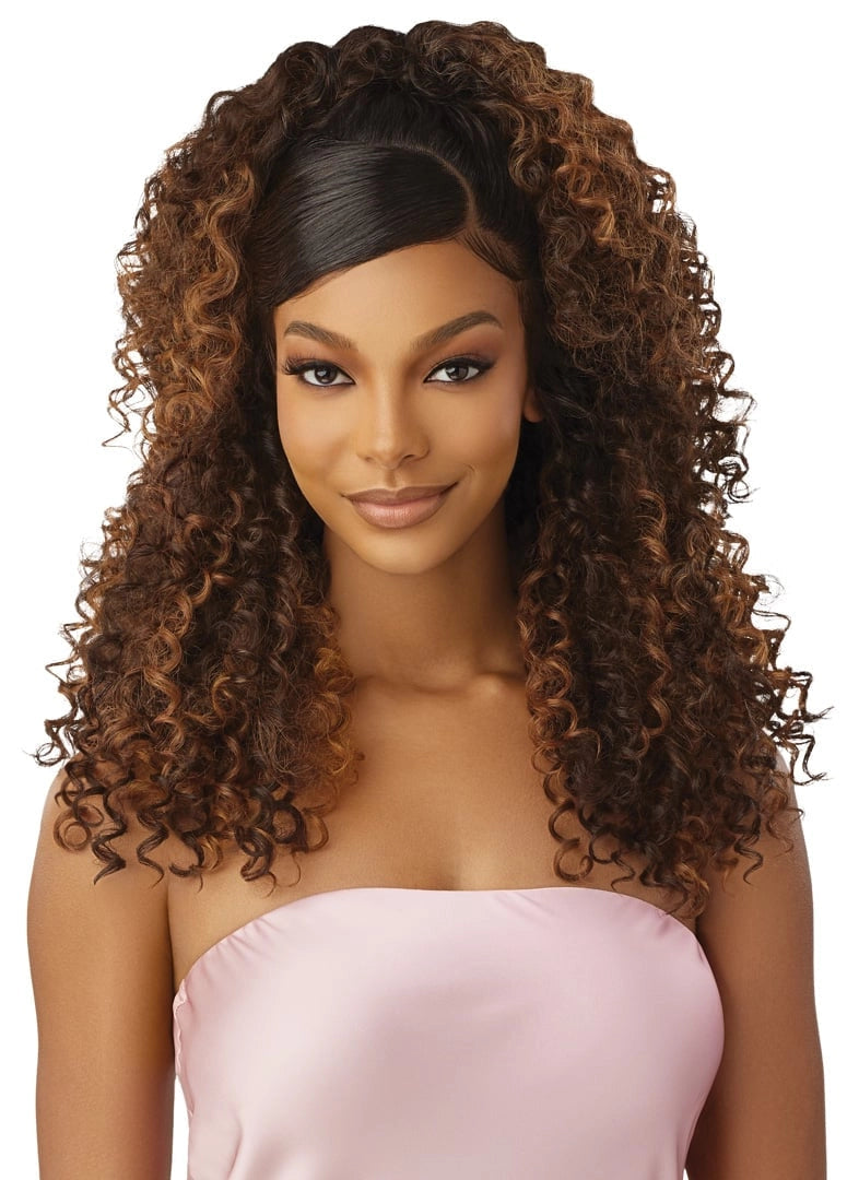Outre Airtied Human Hair Blend Vanish HD+ Lace Front Wig HHB-Dominican Curly 22" - Elevate Styles
