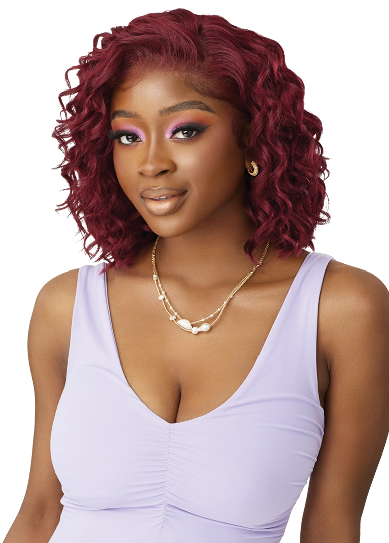 Outre Airtied Human Hair Blend Vanish HD+ Lace Front Wig HHB-Loose Deep 12 QLHBFHLD12