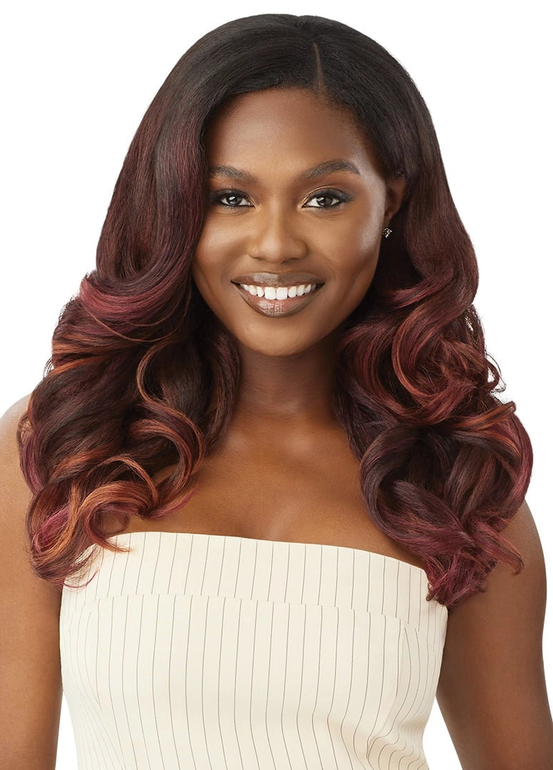 Outre Big Beautiful Hair Human Blend Leave Out U Part Wig Dominican Body Curl 20" - Elevate Styles