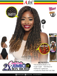 Thumbnail for Afri-Naptural Crochet Braid 2x Curly Ends Jumbo Box Braid 18