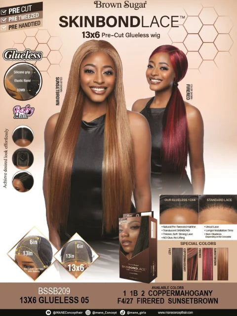 Mane Concept Brown Sugar Skin Blond Lace 13x6 Lace Front Wig Glueless08 BSSB209