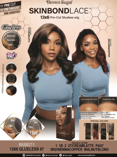 Mane Concept Brown Sugar Skin Blond Lace 13x6 Lace Front Wig Glueless08 BSSB211