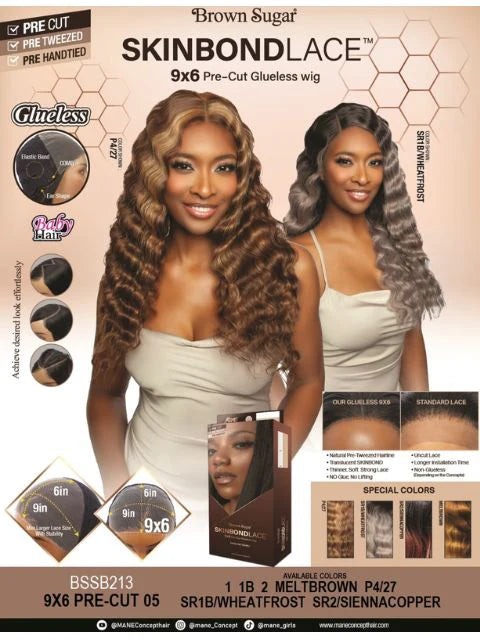 Mane Concept Brown Sugar Skin Blond Lace 9x6 Pre Cut Lace Front Wig 05 BSSB213