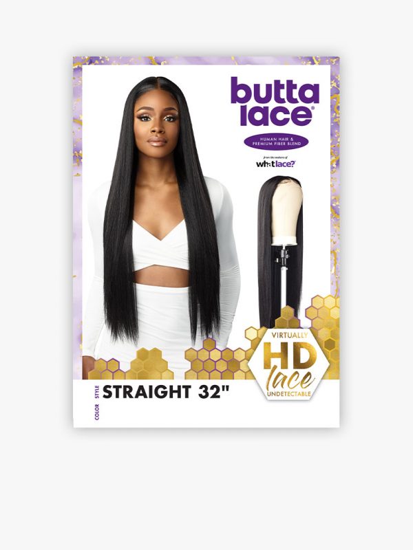 Sensationnel Butta Lace Front Human Hair Blended Lace Front Wig Butta Straight 32" LDHBST32 - Elevate Styles