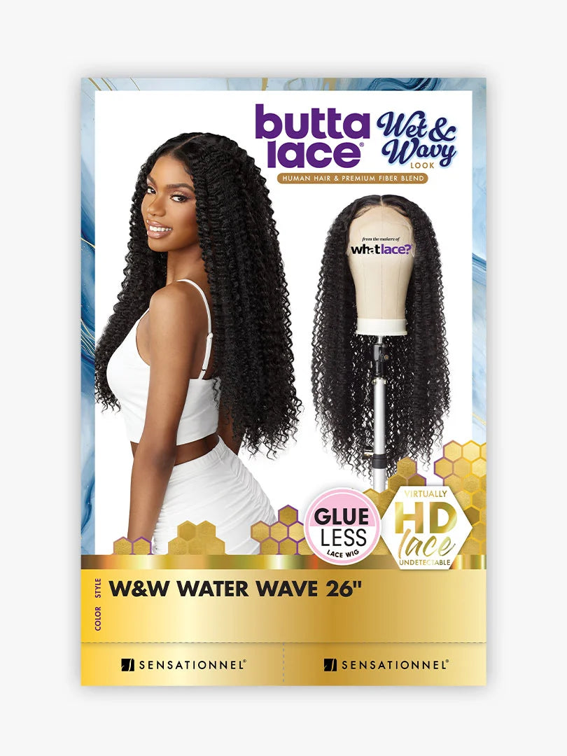 Sensationnel Butta Lace Wet & Wavy Human Hair Blend HD Lace Front Wig Water Wave 26" LDHBWWW26