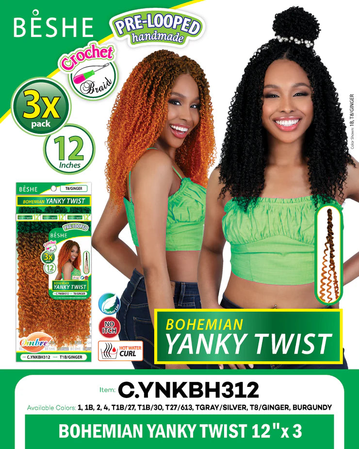 Beshe Bohemian Crochet Braid Yanky Twist C.YNKBH312