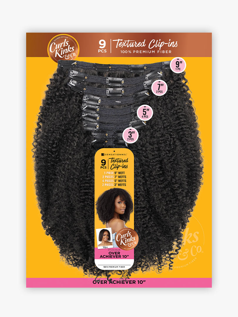 Sensationnel Curls Kinks & Co Hair Textured Clip-In 9 Pcs Over Achiever  10" SCOVE10