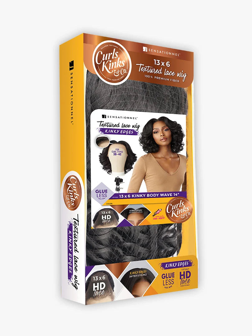 Sensationnel Curls Kinks & Co Kinky Edges 13x6 Kinky Body Wave 14" Lace Front Wig - Elevate Styles