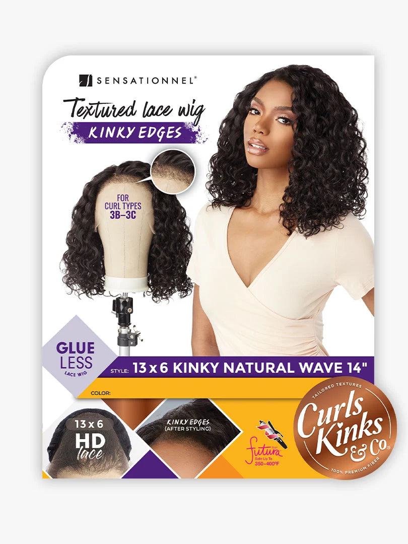 Sensationnel Curls Kinks & Co Kinky Edges 13x6 Kinky Natural Wave 14" Lace Front Wig KE136KNW14 - Elevate Styles