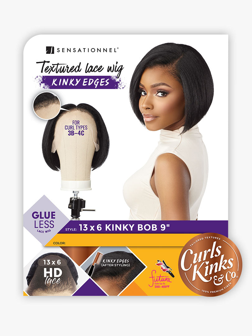 Sensationnel Curls Kinks & Co Kinky Edges 13x6 Kinky Bob 9" Lace Front Wig KE136KBOB9