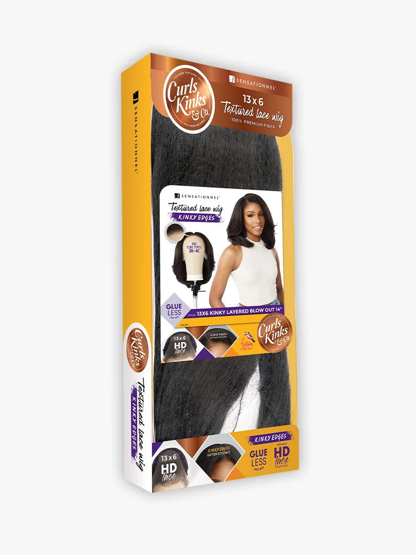 Sensationnel Curls Kinks & Co Kinky Edges 13x6 Kinky Layered Blow Out 14" Lace Front Wig KE136KBLO14