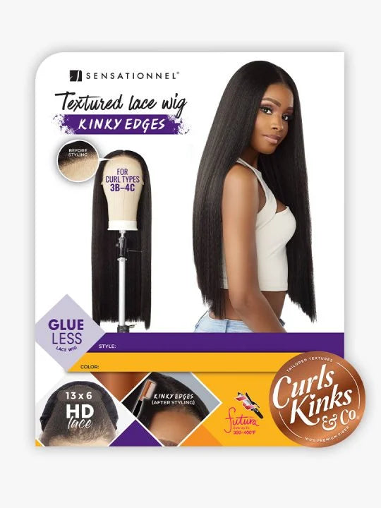 Sensationnel Curls Kinks & Co Kinky Edges Y Part Kinky Silk Pressed 26" Lace Front Wig KE136KSP26