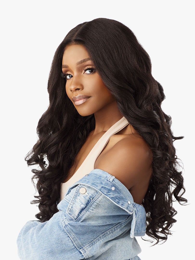 Sensationnel Curls Kinks & Co Kinky Edges Y Part Kinky Loose Spiral 24" Lace Front Wig KEYPKLSP24