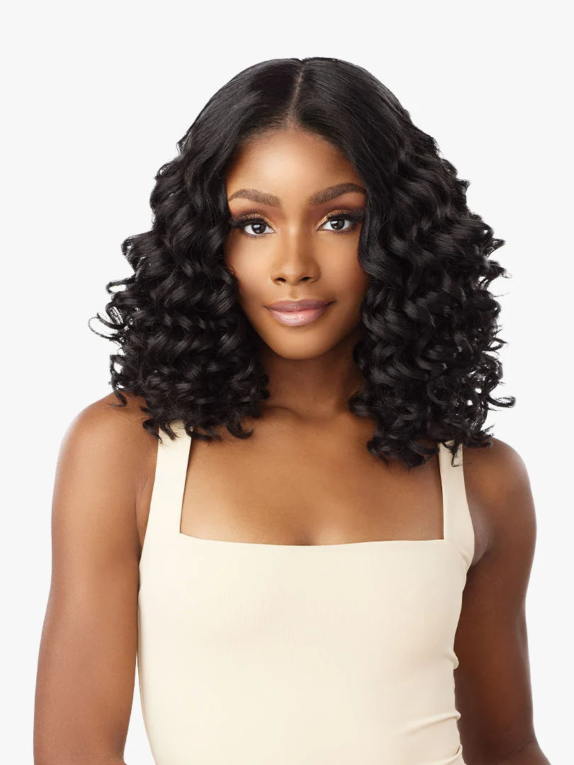 Sensationnel Curls Kinks & Co Kinky Edges Y Part Kinky Spiral Curl 14" Lace Front Wig KEYPKSP14