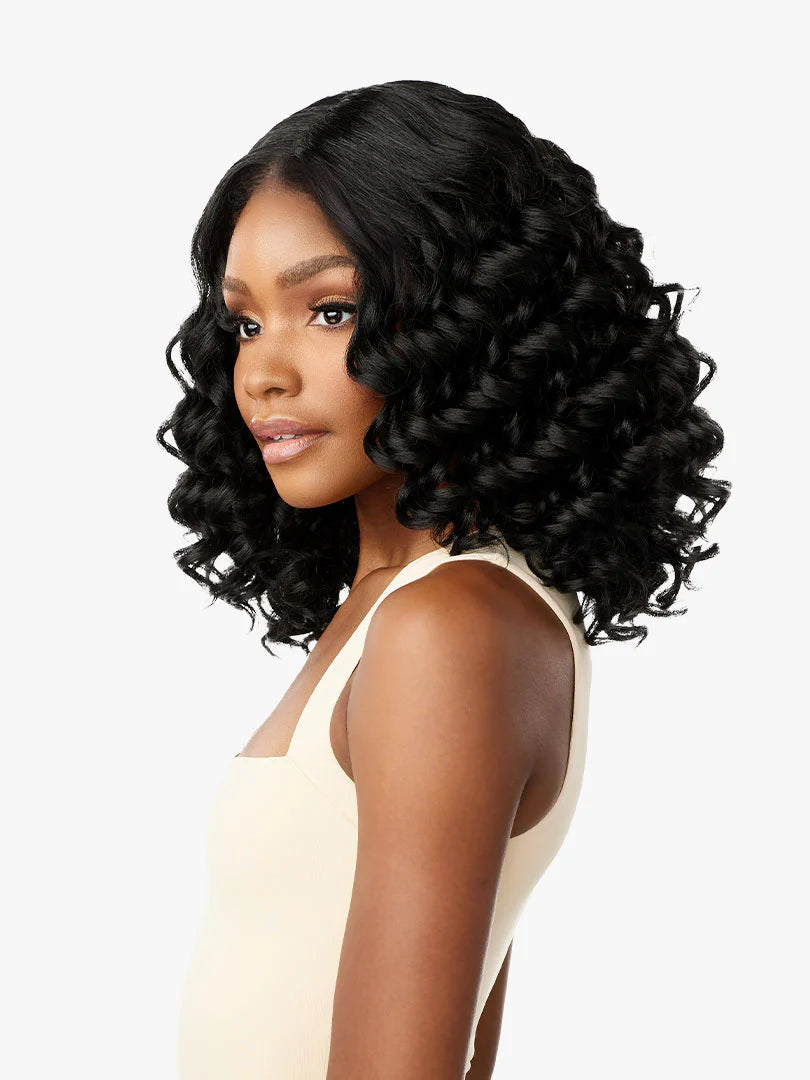 Sensationnel Curls Kinks & Co Kinky Edges Y Part Kinky Spiral Curl 14" Lace Front Wig KEYPKSP14