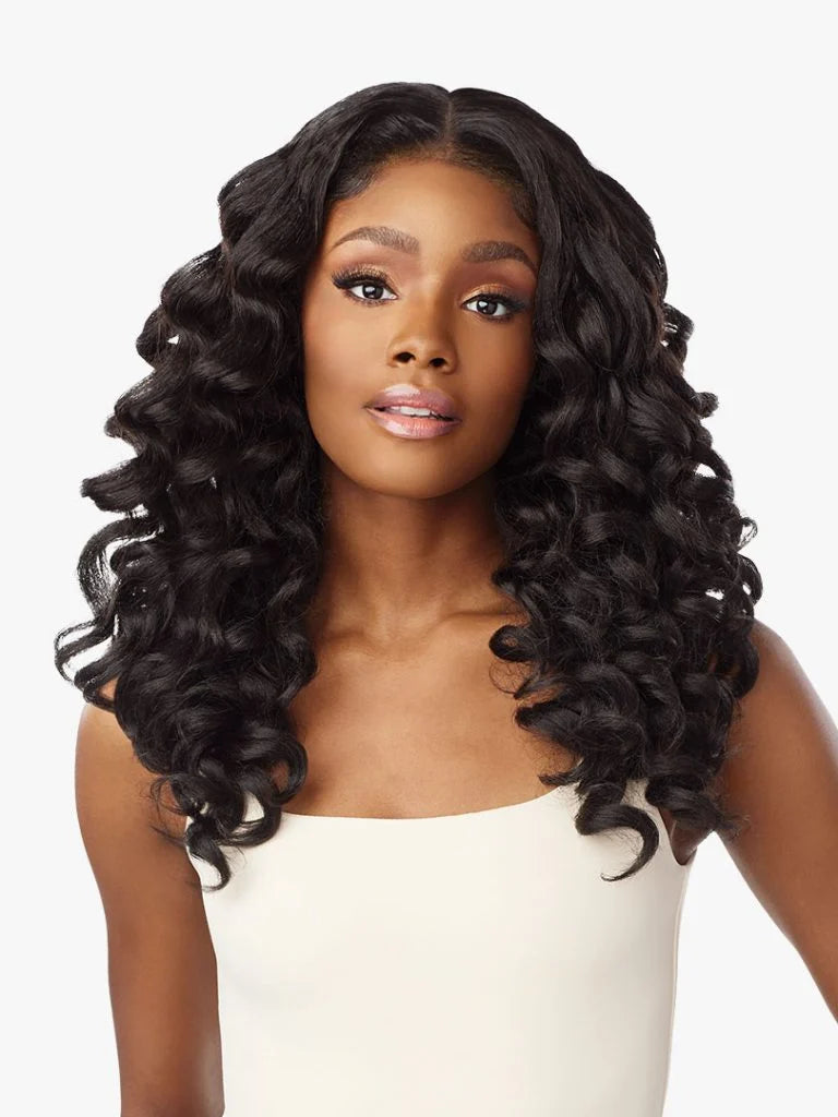 Sensationnel Curls Kinks & Co Kinky Edges Y Part Kinky Wand Curl 20" Lace Front Wig KEYPKWAD20