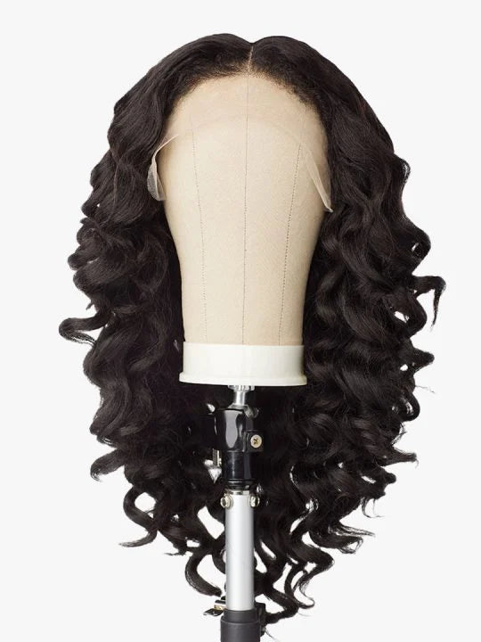 Sensationnel Curls Kinks & Co Kinky Edges Y Part Kinky Wand Curl 20" Lace Front Wig KEYPKWAD20