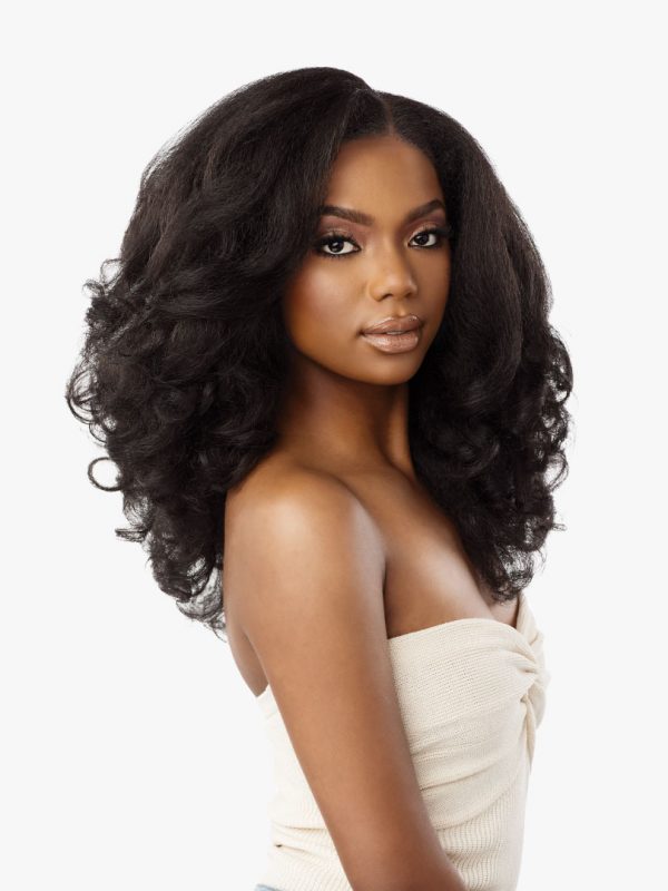 Sensationnel Curls Kinks & Co Kinky Edges Y Part Kinky Roller Set 16" Lace Front Wig KEYPKROL16