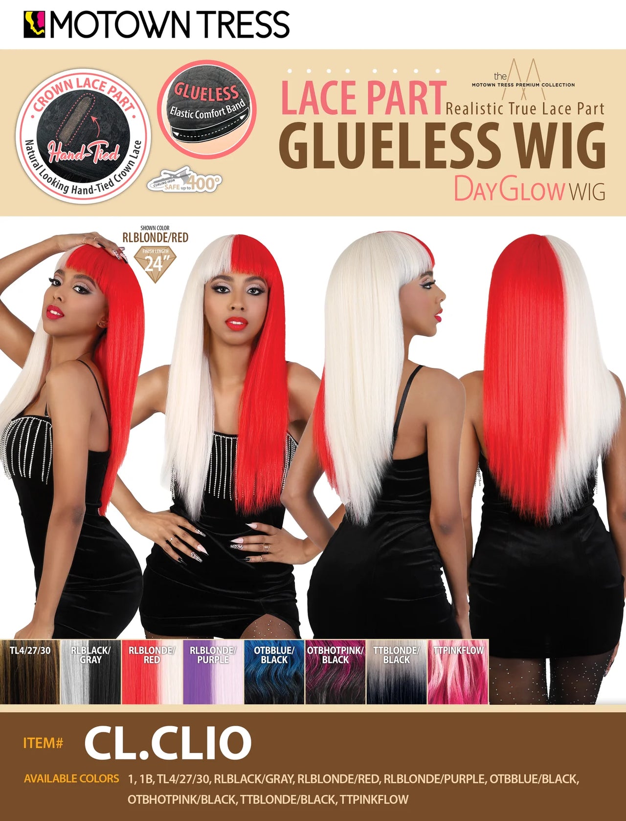 Motown Tress Day Glow Crown Lace Wig CL.Clio - Elevate Styles