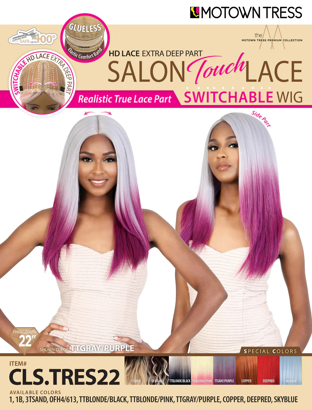 Motown Tress HD Lace Extra Deep Part Salon Touch Wig CLS TRES22 - Elevate Styles