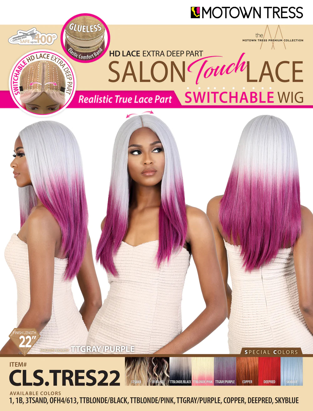 Motown Tress HD Lace Extra Deep Part Salon Touch Wig CLS TRES22 - Elevate Styles