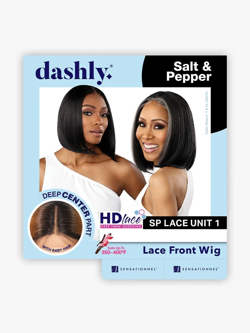 Sensationnel Salt & Pepper Dashly HD Lace Front Wig SP Lace Unit 1  DLWSP001 - Elevate Styles