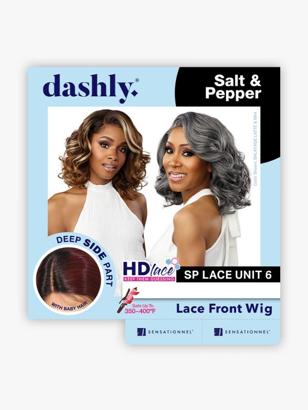 Sensationnel Salt & Pepper Dashly HD Lace Front Wig SP Lace Unit 6 DLWSP006 - Elevate Styles