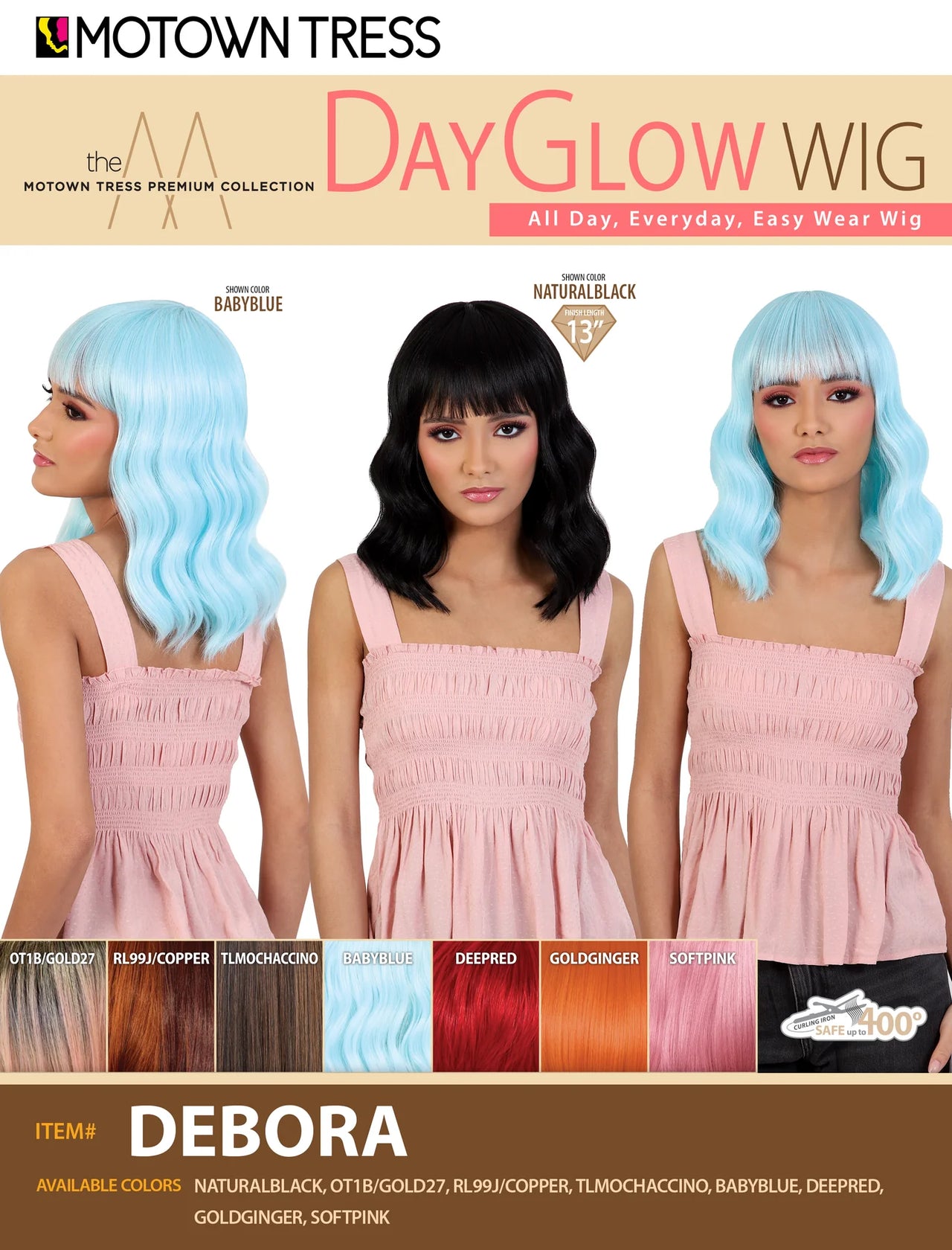 Motown Tress Premium Collection DayGlow Wig - DEBORA - Elevate Styles