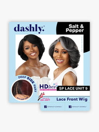 Thumbnail for Sensationnel Salt & Pepper Dashly HD Lace Front Wig SP Lace Unit 9 DLWSP009