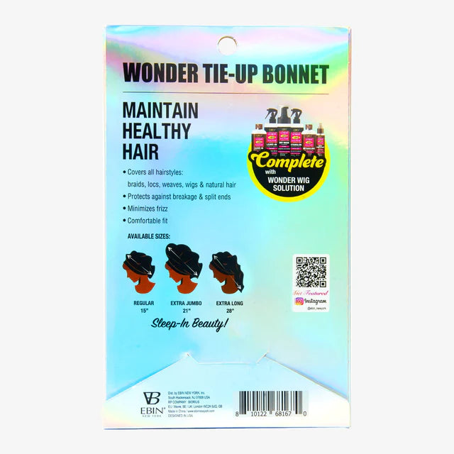 Ebin Wonder Tie-Up Bonnet - X-Long