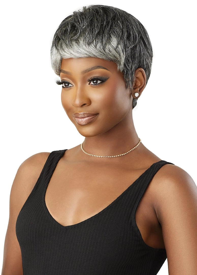 Outre Fab&Fly™ Gray Glamour 100% Unprocessed Human Hair Wig HH Arlette QHFGARL