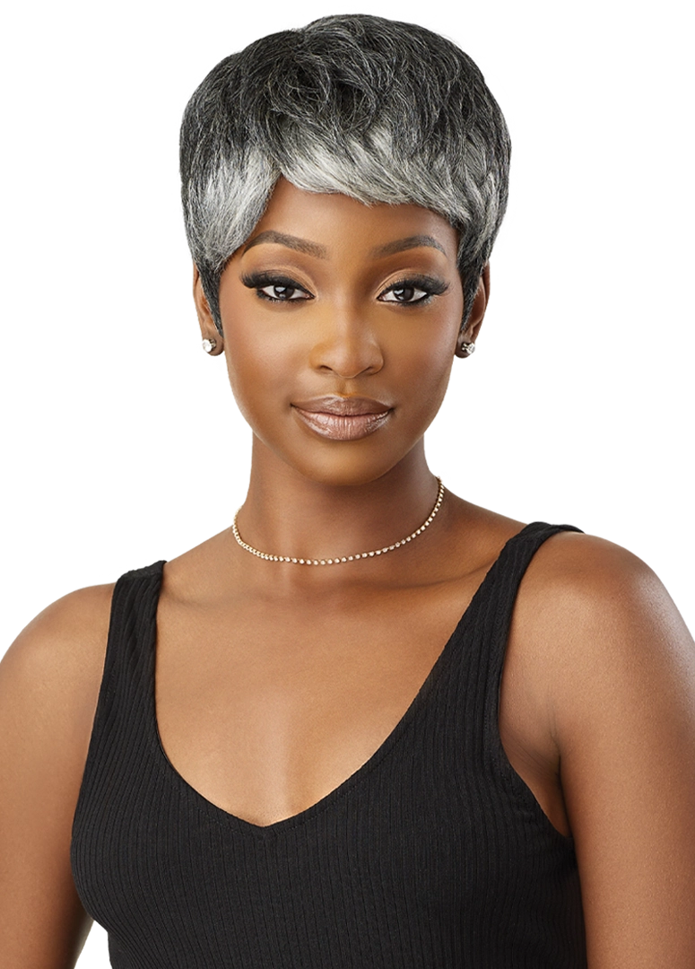 Outre Fab&Fly™ Gray Glamour 100% Unprocessed Human Hair Wig HH Arlette QHFGARL