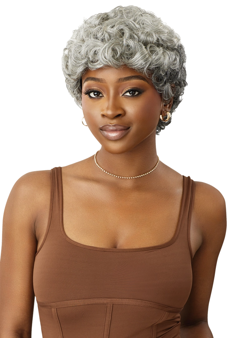 Outre Fab&Fly™ Gray Glamour 100% Unprocessed Human Hair Wig HH Emir QHFGEMI