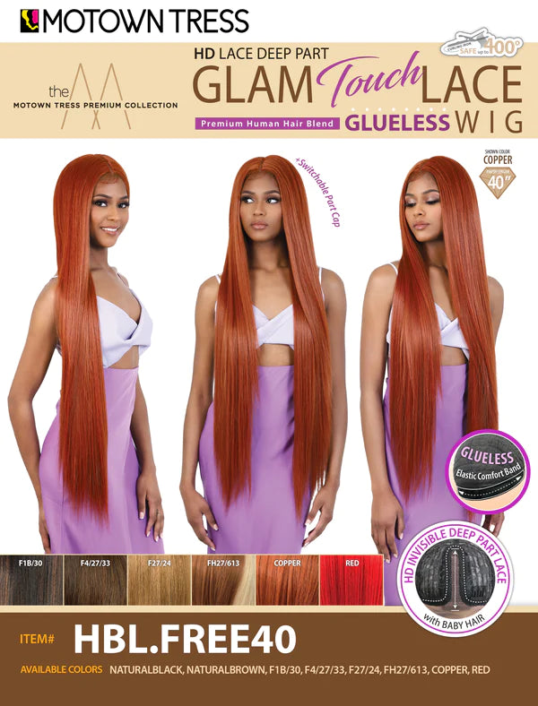 Motown Tress HD Lace Part Salon Touch Glueless Human Blended Wig HBL.FREE40 - Elevate Styles