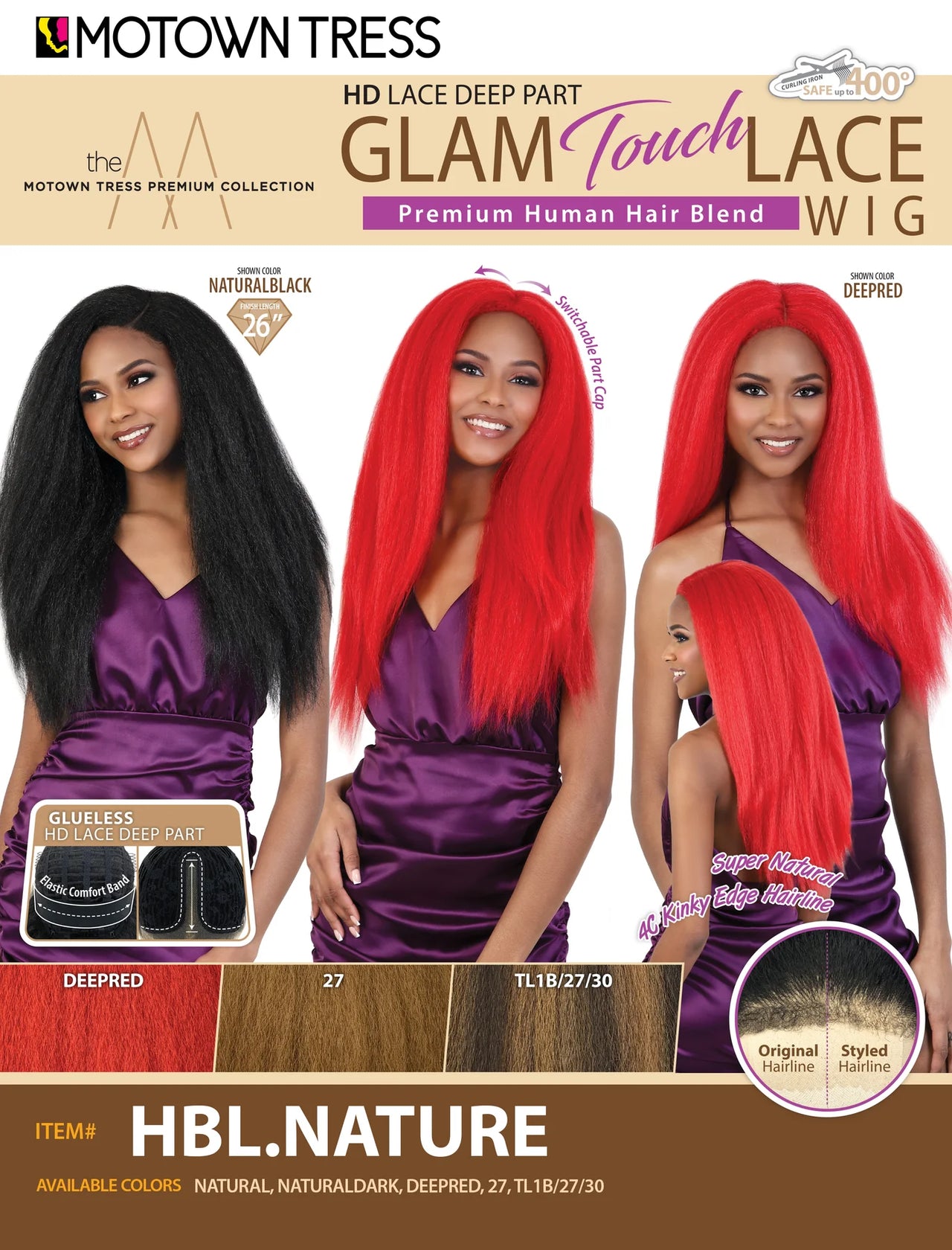 Motown Tress GlamTouch HD Lace Part Wig - HBL.NATURE - Elevate Styles