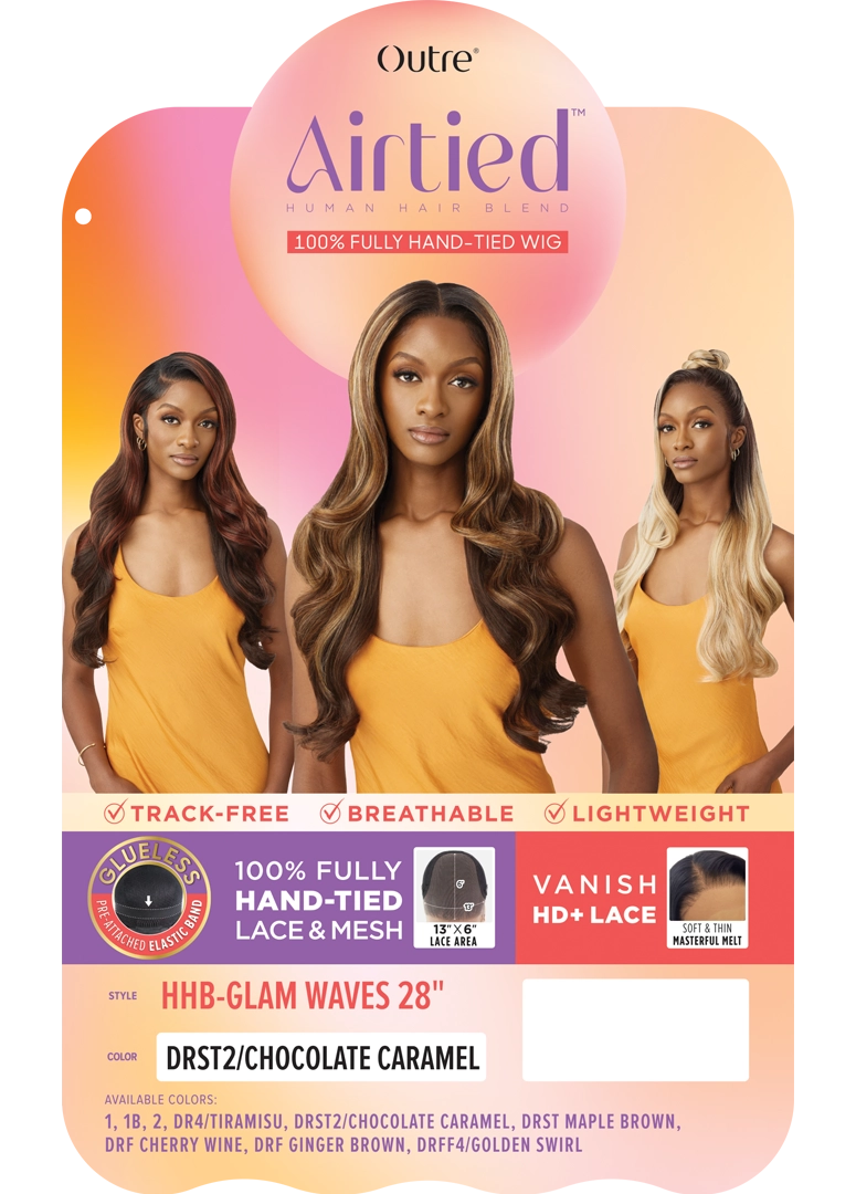 Outre Airtied Human Hair Blend Vanish HD+ Lace Front Wig HHB-Glam Waves 28" - Elevate Styles