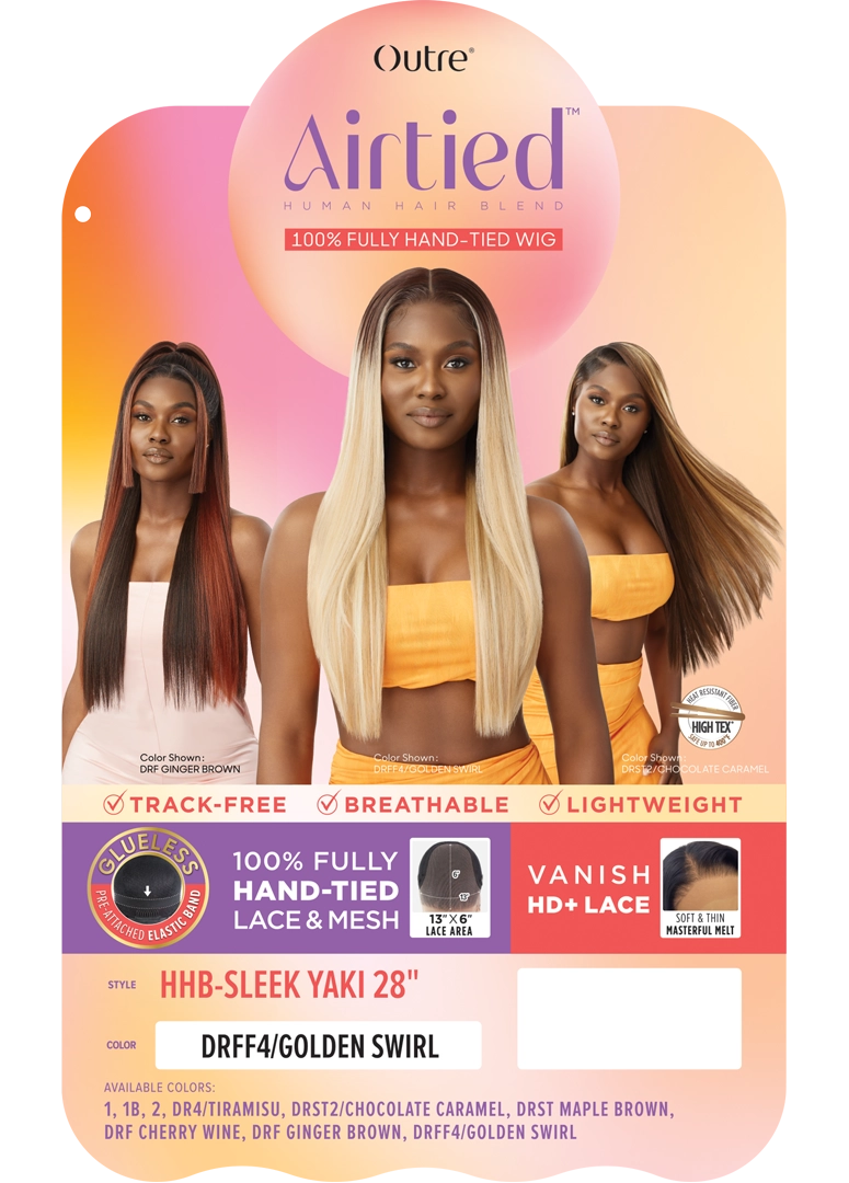 Outre Airtied Human Hair Blend Vanish HD+ Lace Front Wig HHB-Sleek Yaki 28" - Elevate Styles