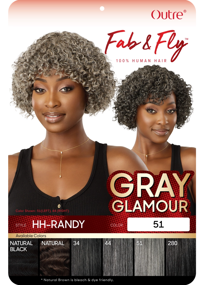 Outre Fab&Fly™ Gray Glamour 100% Unprocessed Human Hair Wig HH Randy QHFGRAN